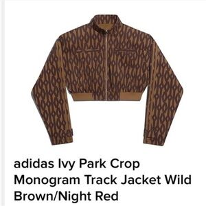 Adidas Ivy Park Icy Brown Monogram Crop Jacket Track